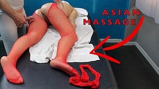 Sexy Oriental Mother I'd Like To Fuck Came for a Massage with Hot Tights to Tempt & Fur Pie Tease the Masseur! - 1 image