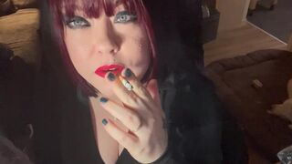 British Tart Tina Snua Tugs On Her Merry Teats & Chain Smokes two Cigarettes - Large Melons big beautiful woman Satisfies Yr Smokin' Fetish - 7 image
