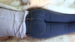 Stepson masturbates with my ass, jeans up and jeans down. He wants to fuck me. - 7 image