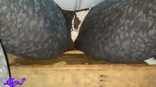 Watch Bibi 58 flaunt her big clit and flash her wet pussy on top of a roof