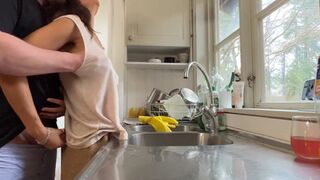 Angelina Love and her hubby caught in the act - cooking dinner & getting wild in the kitchen - 5 image